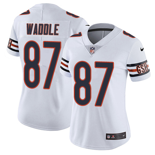 Women's Nike Chicago Bears #87 Tom Waddle White Vapor Untouchable Limited Player NFL Jersey