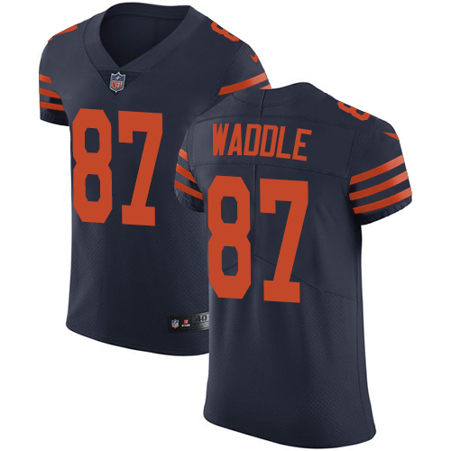Men's Nike Chicago Bears #87 Tom Waddle Elite Navy Blue Alternate NFL Jersey