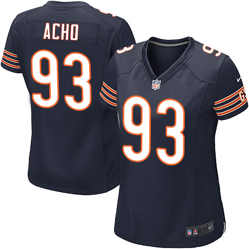 Women's Nike Chicago Bears #93 Sam Acho Game Navy Blue Team Color NFL Jersey