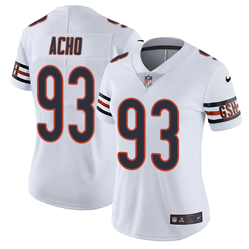 Women's Nike Chicago Bears #93 Sam Acho White Vapor Untouchable Limited Player NFL Jersey
