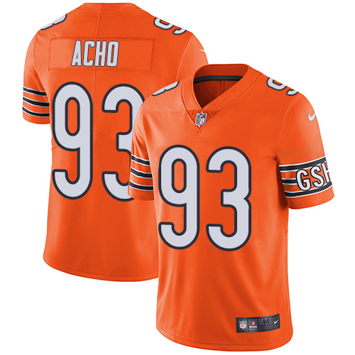 Men's Nike Chicago Bears #93 Sam Acho Elite Orange Rush Vapor Untouchable NFL Jersey