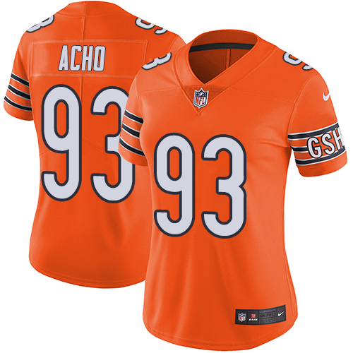 Women's Nike Chicago Bears #93 Sam Acho Limited Orange Rush Vapor Untouchable NFL Jersey