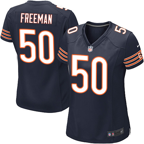 Women's Nike Chicago Bears #50 Jerrell Freeman Game Navy Blue Team Color NFL Jersey