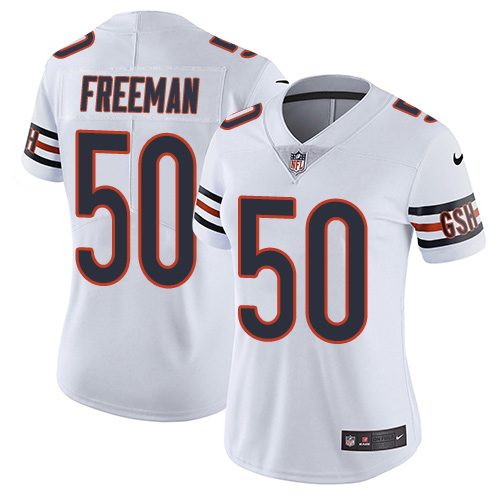 Women's Nike Chicago Bears #50 Jerrell Freeman White Vapor Untouchable Elite Player NFL Jersey