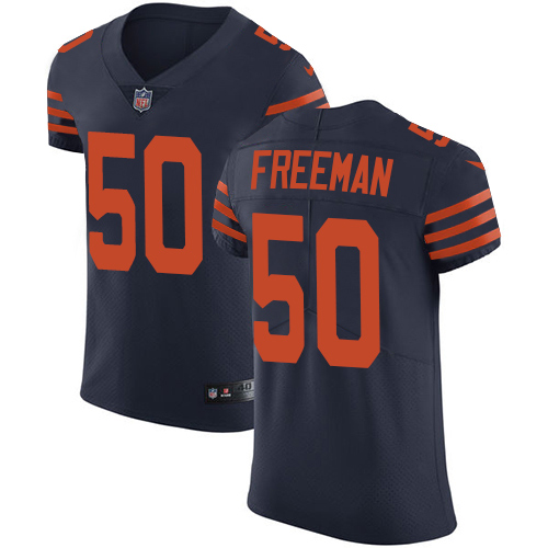 Men's Nike Chicago Bears #50 Jerrell Freeman Elite Navy Blue Alternate NFL Jersey