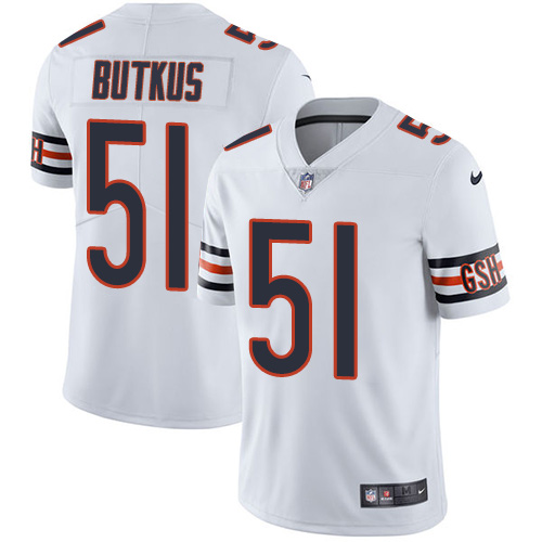 Men's Nike Chicago Bears #51 Dick Butkus White Vapor Untouchable Limited Player NFL Jersey