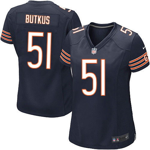 Women's Nike Chicago Bears #51 Dick Butkus Game Navy Blue Team Color NFL Jersey