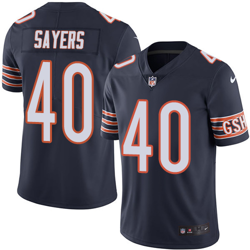 Men's Nike Chicago Bears #40 Gale Sayers Navy Blue Team Color Vapor Untouchable Limited Player NFL Jersey