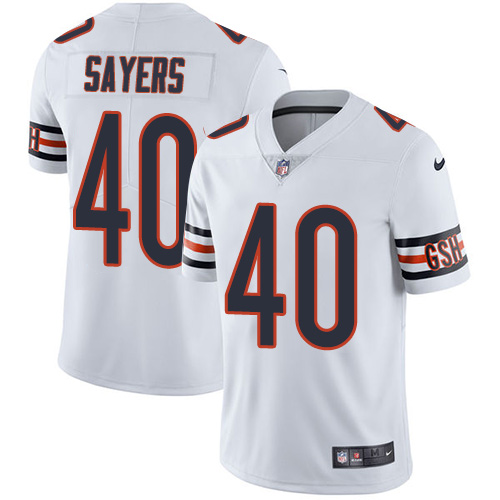 Men's Nike Chicago Bears #40 Gale Sayers White Vapor Untouchable Limited Player NFL Jersey