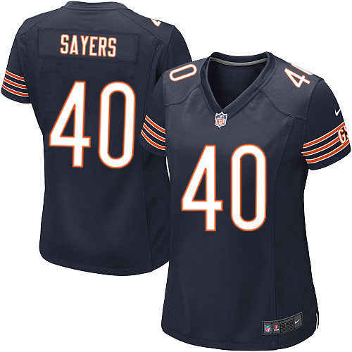 Women's Nike Chicago Bears #40 Gale Sayers Game Navy Blue Team Color NFL Jersey