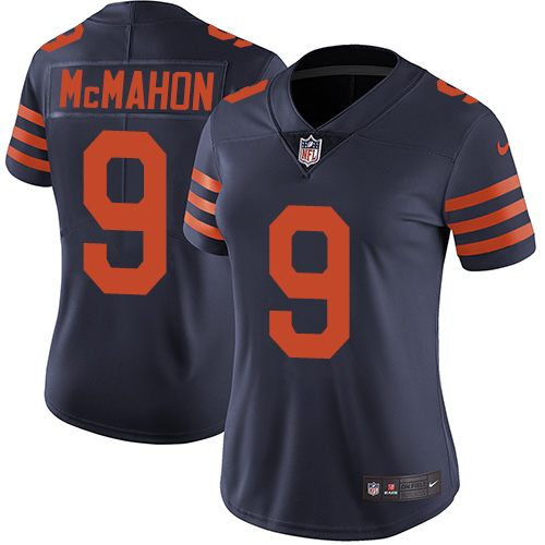 Women's Nike Chicago Bears #9 Jim McMahon Navy Blue Alternate Vapor Untouchable Limited Player NFL Jersey