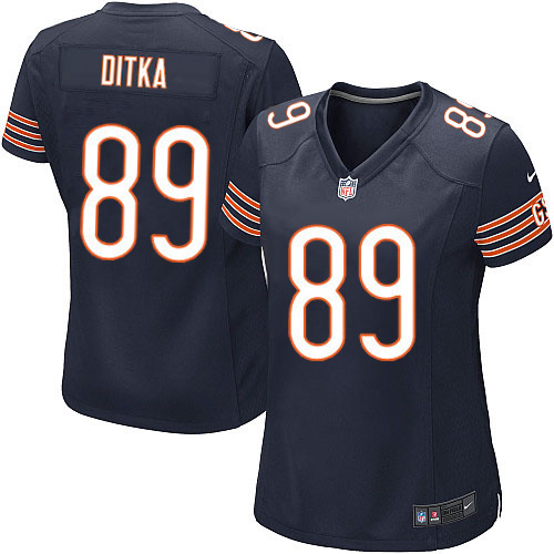 Women's Nike Chicago Bears #89 Mike Ditka Game Navy Blue Team Color NFL Jersey