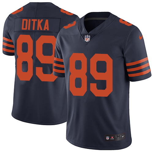 Men's Nike Chicago Bears #89 Mike Ditka Navy Blue Alternate Vapor Untouchable Limited Player NFL Jersey