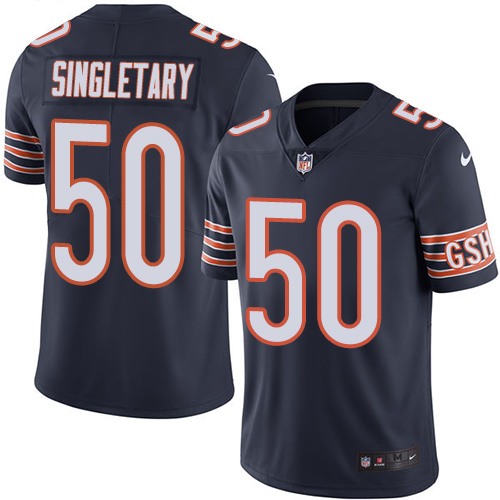 Men's Nike Chicago Bears #50 Mike Singletary Navy Blue Team Color Vapor Untouchable Limited Player NFL Jersey