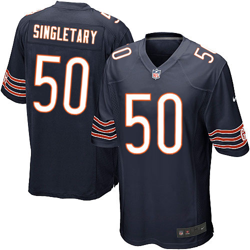 Men's Nike Chicago Bears #50 Mike Singletary Game Navy Blue Team Color NFL Jersey