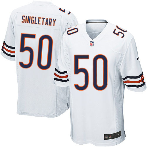 Men's Nike Chicago Bears #50 Mike Singletary Game White NFL Jersey
