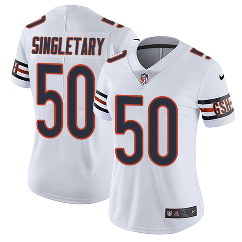 Women's Nike Chicago Bears #50 Mike Singletary White Vapor Untouchable Elite Player NFL Jersey