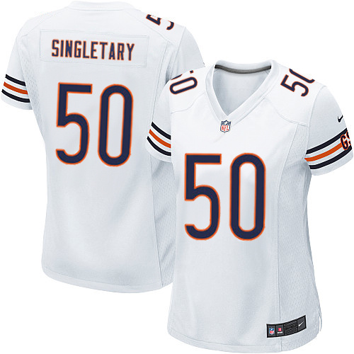 Women's Nike Chicago Bears #50 Mike Singletary Game White NFL Jersey