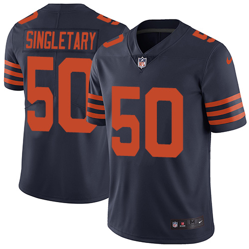 Men's Nike Chicago Bears #50 Mike Singletary Navy Blue Alternate Vapor Untouchable Limited Player NFL Jersey