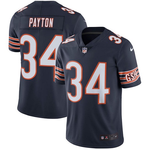 Men's Nike Chicago Bears #34 Walter Payton Navy Blue Team Color Vapor Untouchable Limited Player NFL Jersey