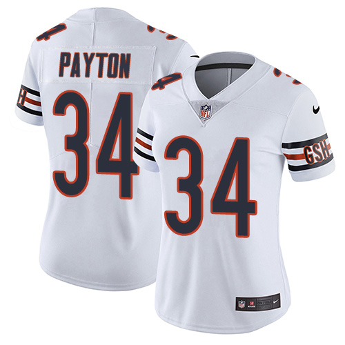 Women's Nike Chicago Bears #34 Walter Payton White Vapor Untouchable Limited Player NFL Jersey