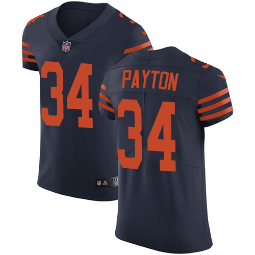 Men's Nike Chicago Bears #34 Walter Payton Elite Navy Blue Alternate NFL Jersey