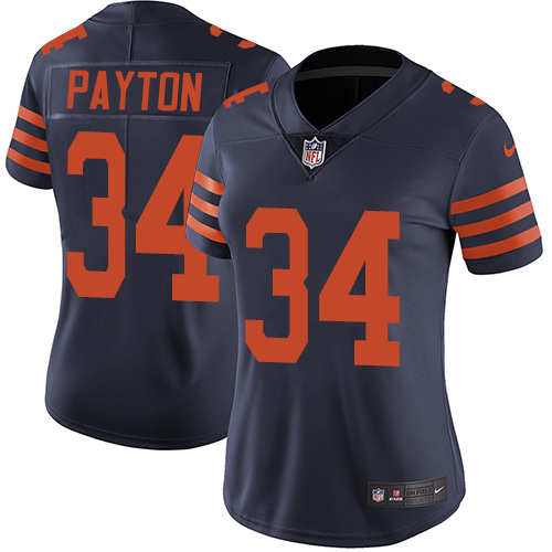 Women's Nike Chicago Bears #34 Walter Payton Navy Blue Alternate Vapor Untouchable Elite Player NFL Jersey