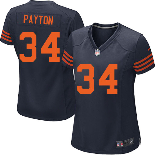 Women's Nike Chicago Bears #34 Walter Payton Game Navy Blue Alternate NFL Jersey
