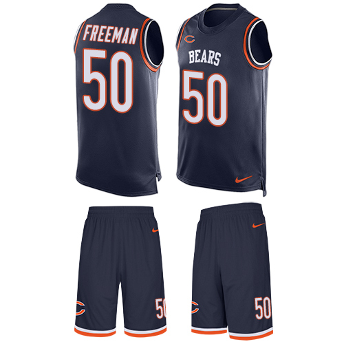 Men's Nike Chicago Bears #50 Jerrell Freeman Limited Navy Blue Tank Top Suit NFL Jersey