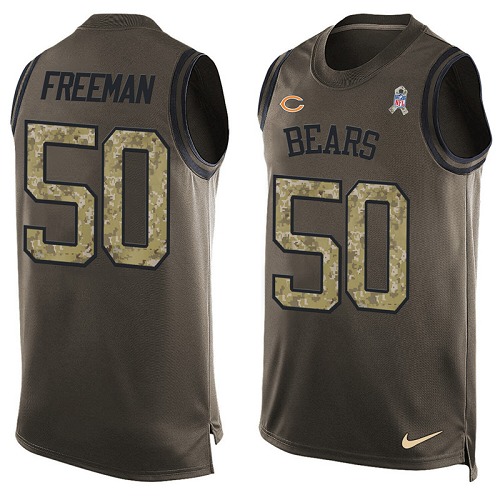 Men's Nike Chicago Bears #50 Jerrell Freeman Limited Green Salute to Service Tank Top NFL Jersey