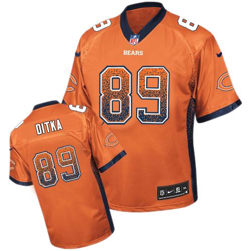 Men's Nike Chicago Bears #89 Mike Ditka Elite Orange Drift Fashion NFL Jersey