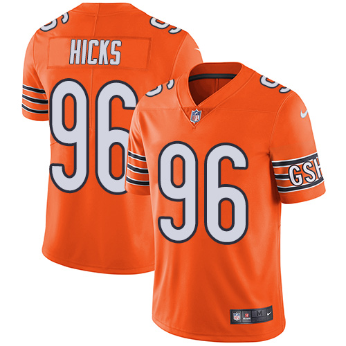 Men's Nike Chicago Bears #96 Akiem Hicks Elite Orange Rush Vapor Untouchable NFL Jersey