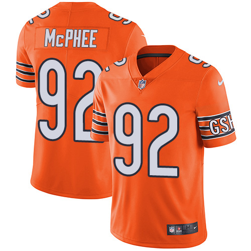 Men's Nike Chicago Bears #92 Pernell McPhee Elite Orange Rush Vapor Untouchable NFL Jersey