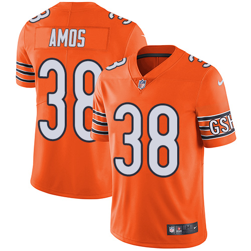 Men's Nike Chicago Bears #38 Adrian Amos Limited Orange Rush Vapor Untouchable NFL Jersey