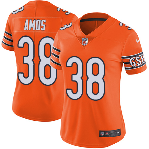 Women's Nike Chicago Bears #38 Adrian Amos Limited Orange Rush Vapor Untouchable NFL Jersey