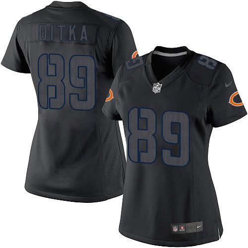 Women's Nike Chicago Bears #89 Mike Ditka Limited Black Impact NFL Jersey