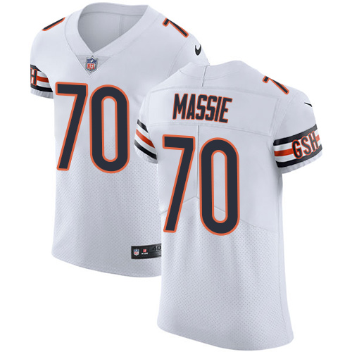 Men's Nike Chicago Bears #70 Bobby Massie Elite White NFL Jersey
