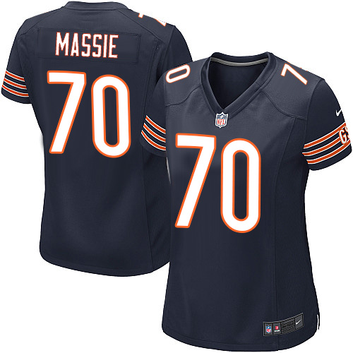 Women's Nike Chicago Bears #70 Bobby Massie Game Navy Blue Team Color NFL Jersey