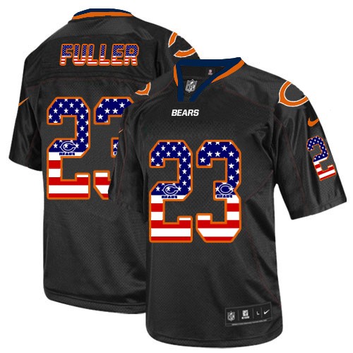 Men's Nike Chicago Bears #23 Kyle Fuller Elite Black USA Flag Fashion NFL Jersey