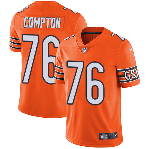 Men's Nike Chicago Bears #76 Tom Compton Elite Orange Rush Vapor Untouchable NFL Jersey