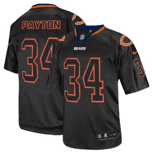 Youth Nike Chicago Bears #34 Walter Payton Elite Lights Out Black NFL Jersey