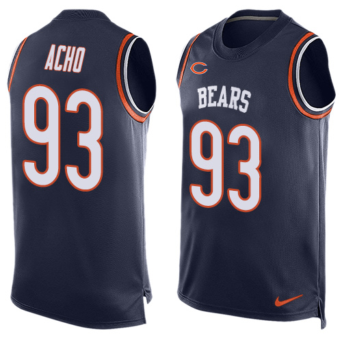Men's Nike Chicago Bears #93 Sam Acho Limited Navy Blue Player Name & Number Tank Top NFL Jersey