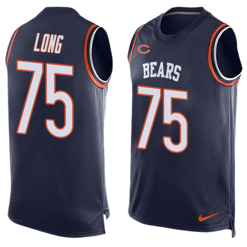 Men's Nike Chicago Bears #75 Kyle Long Limited Navy Blue Player Name & Number Tank Top NFL Jersey