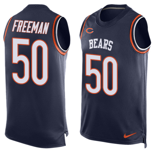 Men's Nike Chicago Bears #50 Jerrell Freeman Limited Navy Blue Player Name & Number Tank Top NFL Jersey