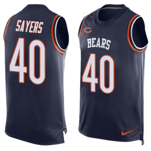Men's Nike Chicago Bears #40 Gale Sayers Limited Navy Blue Player Name & Number Tank Top NFL Jersey