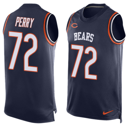 Men's Nike Chicago Bears #72 William Perry Limited Navy Blue Player Name & Number Tank Top NFL Jersey