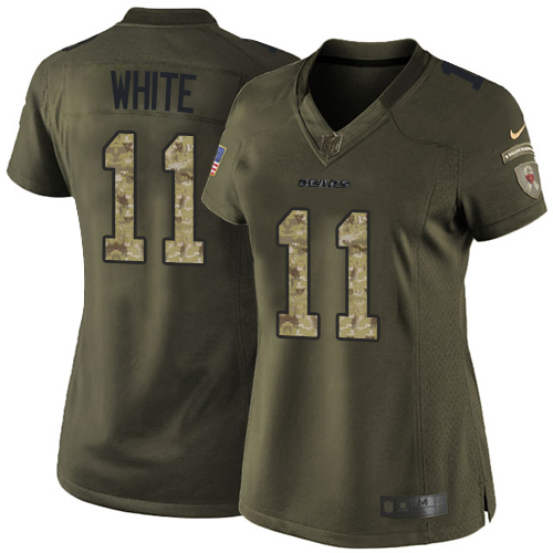 Women's Nike Chicago Bears #11 Kevin White Elite Green Salute to Service NFL Jersey