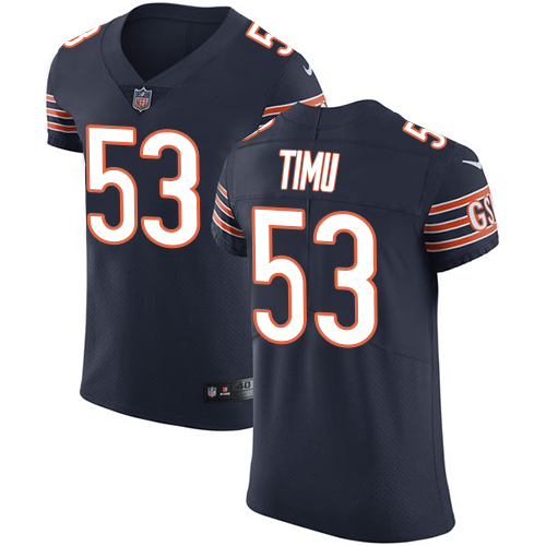 Men's Nike Chicago Bears #53 John Timu Navy Blue Team Color Vapor Untouchable Elite Player NFL Jersey