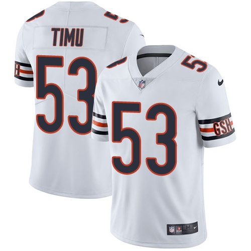 Men's Nike Chicago Bears #53 John Timu White Vapor Untouchable Limited Player NFL Jersey