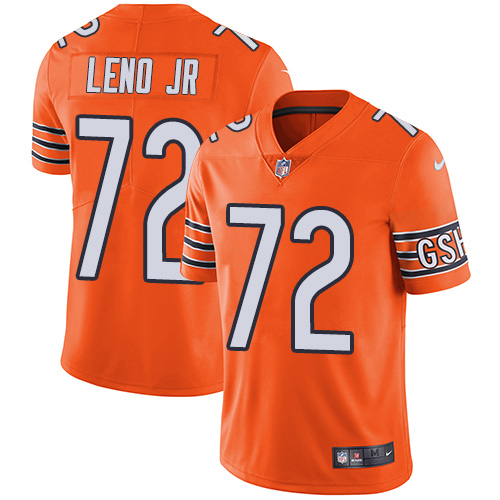Men's Nike Chicago Bears #72 Charles Leno Limited Orange Rush Vapor Untouchable NFL Jersey